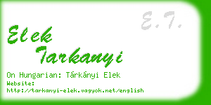 elek tarkanyi business card